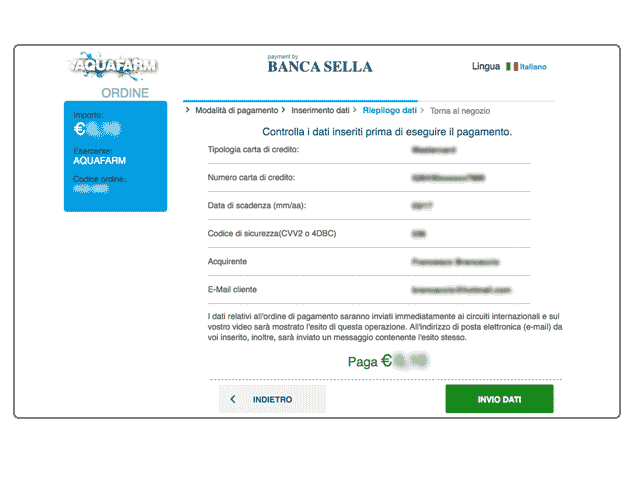 Termina l'acquisto del \